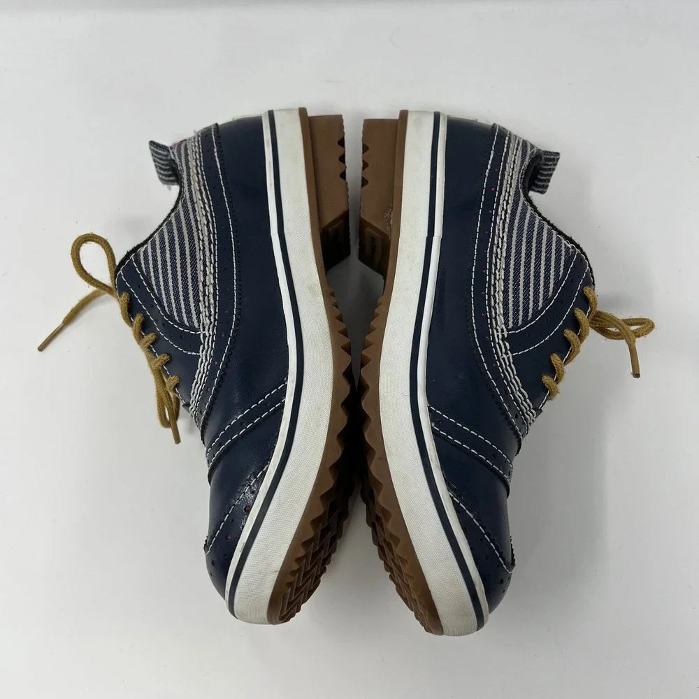 Sorel Tivoli Womens 6.5 NL1628-007 Waterproof Oxford Shoes Navy Stripe Wingtip‎